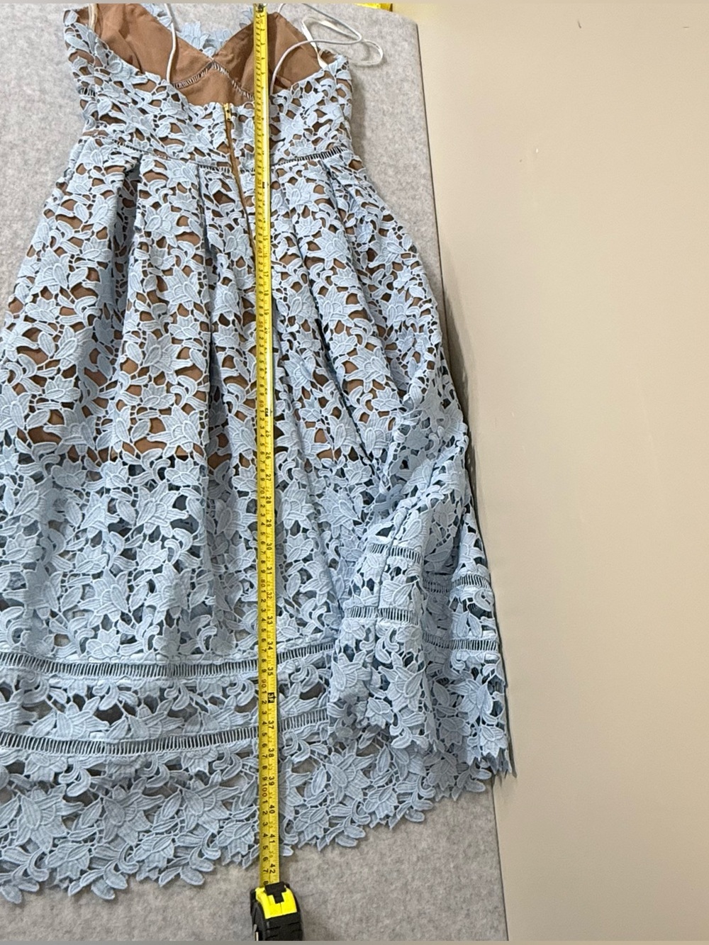 SELF-PORTRAIT Azalea Light Blue Guipure Lace Dress size 4 - Picture 14 of 17